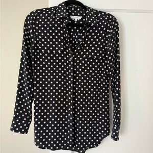 Equipment Silk Black and White Polka Dot Blouse